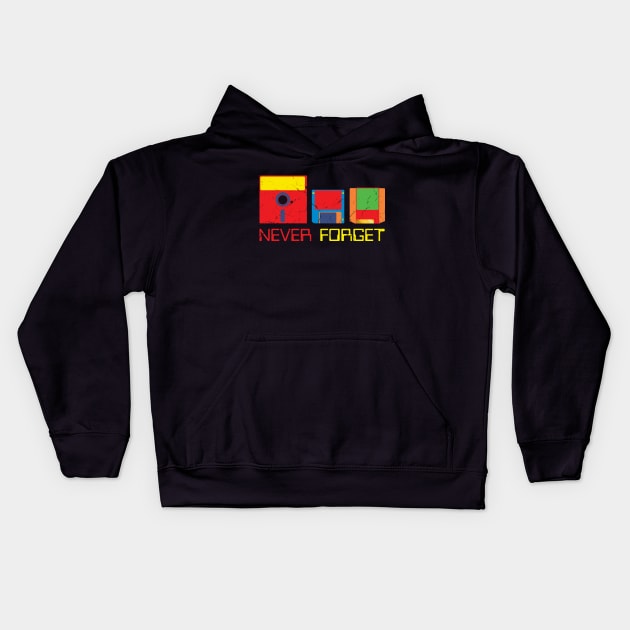 Obsolete Media Never Forget Kids Hoodie by TheFlying6